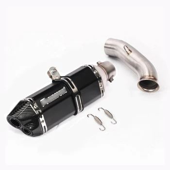 

Slip on Duke 125 250 390 Motorcycle Exhaust System Dual Muffler Pipe Mid Connect Link Pipe for 2017-2018 KTM 125 250 390 Duke