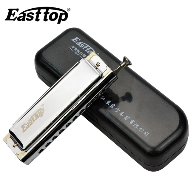 Easttop – Harmonica chromatique à 10 trous 40 tons, clé de C avec étui pour  joueur professionnel