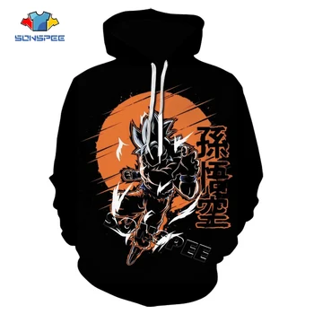 

SONSPEE Fashion Sweatshirt Streetwear Hoody Anime Dragon Ball Super Saiyan Goku 3D Print Unisex Hoodie Men's Hip hop Long sleeve