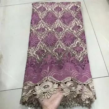 

Fashion African Lace Fabric High Quality Embroidered Lace Nigerian Lace Fabric 2019 High Quality Lace With Stones 5 Yards XRE01