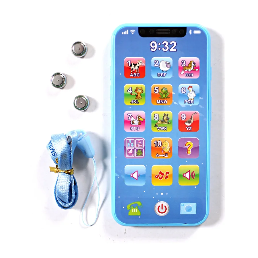 Children's Toy Musical Light-up Phone Baby Portable Telephone in Russian Chirstmas Gift Math Dummy Educational Mobile Smartphone