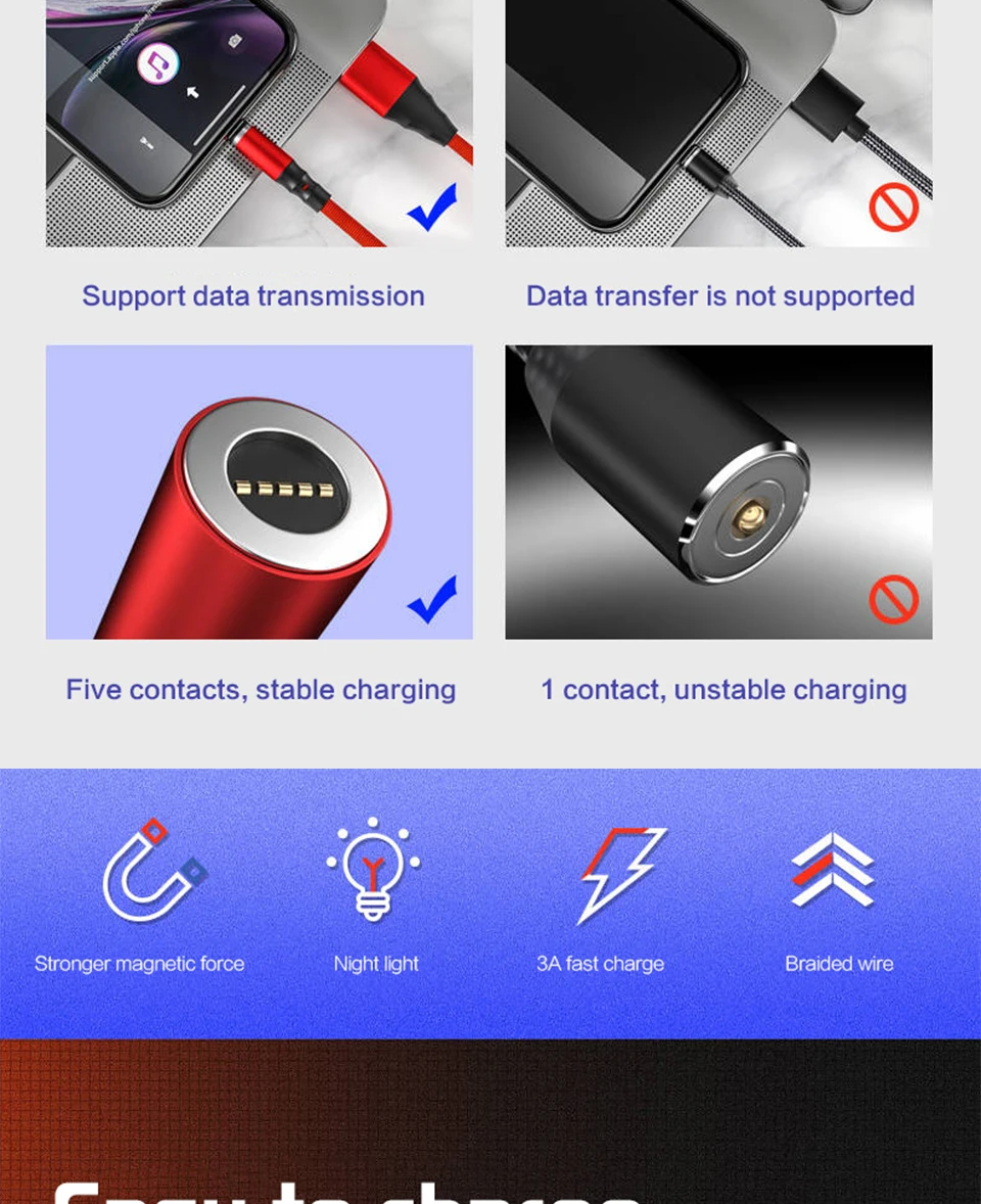 Магнитный кабель Venroii 3A, микро USB, быстрая зарядка, Тип C, магнитное зарядное устройство для телефона, usb type-C, для samsung S8, S10, Xiaomi, huawei, Honor