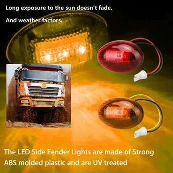 

4pc Car light 4x 4* Amber/Red Side Fender 60 x 38.5 x 19.5 mm DC12V IP67