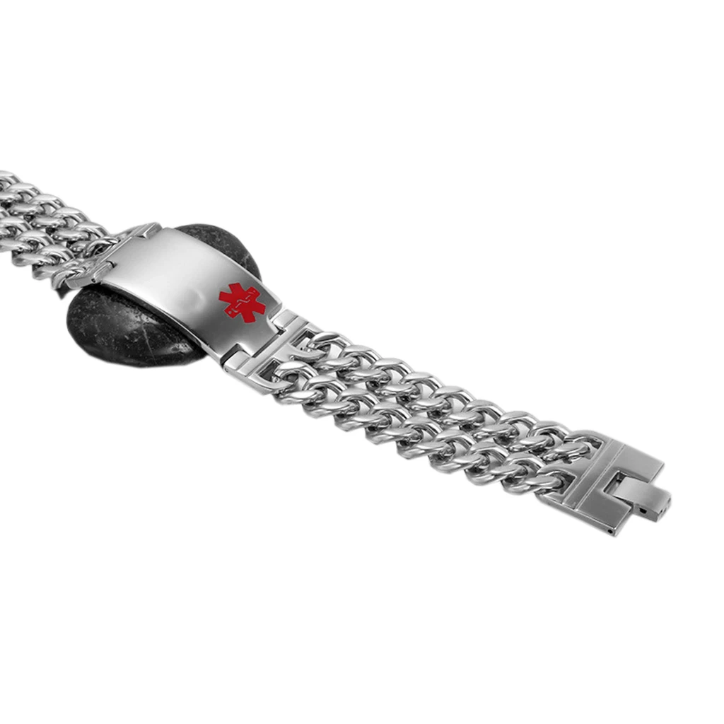 Нержавеющая сталь Фигаро Цепь оповещения ID браслет на запястье браслет