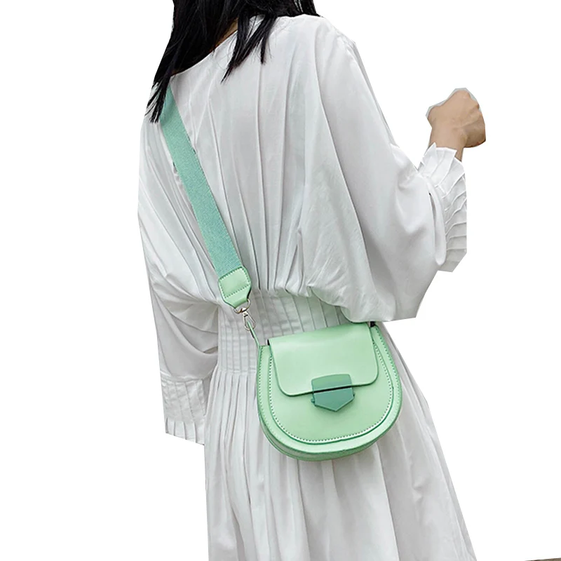 

2020 Fashion PU Leather Shoulder Crossbody Bags for Women Solid Color Wild Ladies Cross Body Bags Daily Female Messenger Bag
