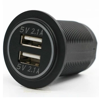 

Chenes 20PCS Blue Color Package 4.2A USB Car Charger Adapter 2 Port USB Charger for Car Marine Boat Bus with LED Indicator