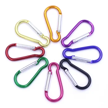 

D Carabiner Keychain Outdoor Sports Camping Hiking Climbing Snap Clip Lock Safety Buckle Hook Fishing Tool Aluminum Alloy 100Pcs