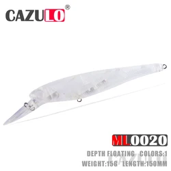 Sea Fishing Accessories Lure Minnow Isca Artificial ABS Unpainted Lures 15g 15cm Floating Pesca Trolling Sea Bass Leurre Angeln