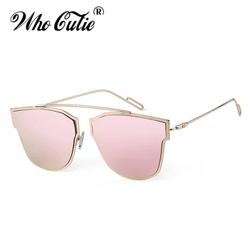 Fashion Trendy Cat Eye Sunglasses Women Luxury Brand Designer Vintage Pink Purple Silver Mirror Lens Sun Glasses Shades OM723 3
