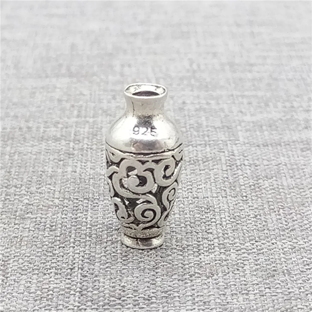 

4pcs of 925 Sterling Silver Hollow Vase Beads for Bracelet Necklace