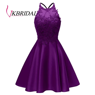 VKbridal разноцветное переливающееся платье с блестками для выпускного вечера крест черный Выпускной Sweeth 15 Короткие платья блестящие платья для выпускного вечера - Цвет: Purple
