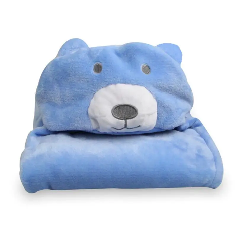 Мягкое фланелевое одеяло с капюшоном для новорожденных, банное полотенце, детский халат с изображением животных, E65D - Цвет: 5