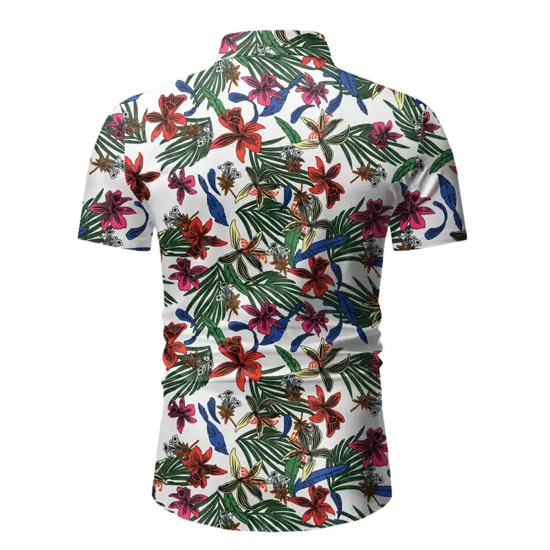 camisa hawaiana hombre blanca