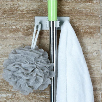 

High Quality Wall-mounted Mop Bracket Brush Broom Storage Rack Waterproof Hook Kitchen Bathroom