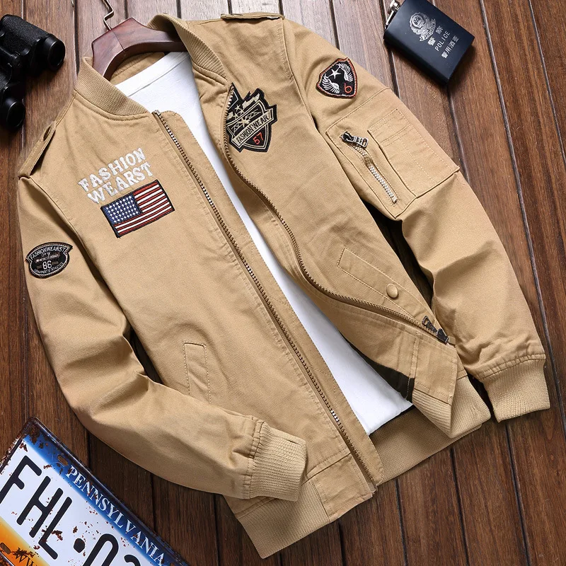 

Ling xing Stronger 2019 Autumn New Style Men Cotton Washing Jacket Men's Pilots Casual Workwear Men'S Wear