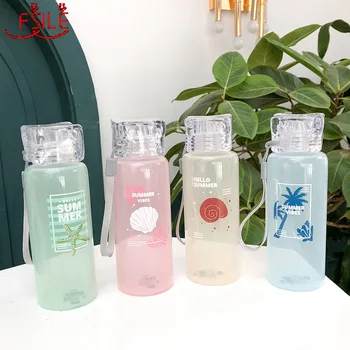 

320ml FSILE School Season Summer Ice Cover Colored Glass Portable Korean Outdoor Sports Portable Water Cup