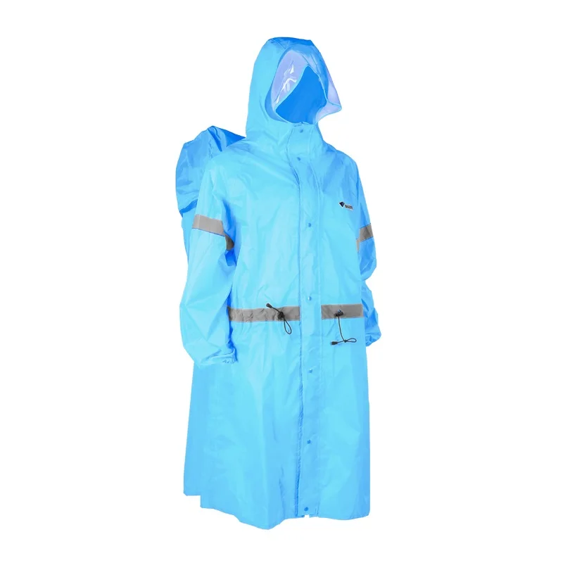 Bluefield Unisex Reflective Outdoor Backpack Raincoat Rain Cover One-piece Rain Poncho Cape Jacket For Hiking Camping Cycling - Цвет: Blue