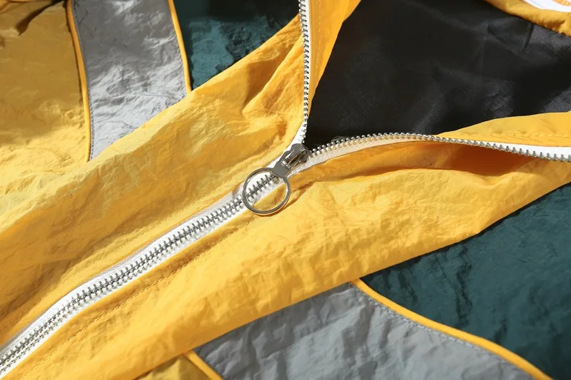 Индивидуальная винтажная разноцветная ветровка в стиле пэчворк, осенняя уличная одежда на молнии, повседневная куртка