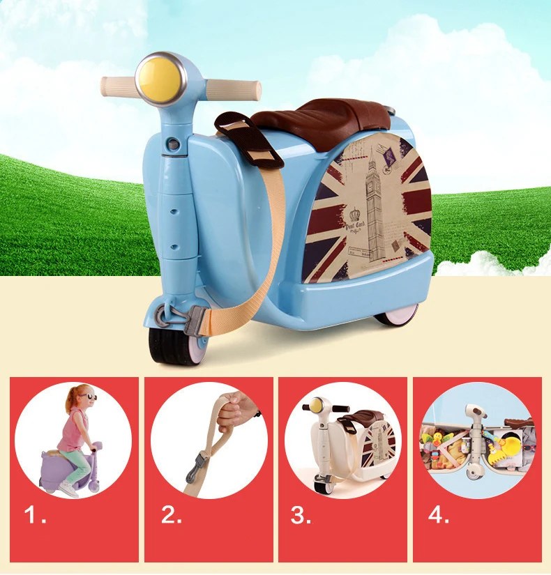 Детская креативная игрушка, чемодан, тяга, коробка, детский дорожный шкафчик, сумка для мальчиков и девочек, можно сидеть и кататься, чемодан