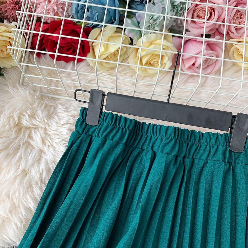 Fashion Elegant Ruffle High Waist Pleated Skirt Women Autumn Winter Irregular Harajuku Skirt Ladies Long Skirt