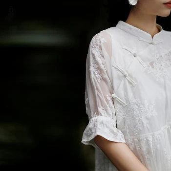 

ROJAY Modern Dress Chinese Improved Hanfu Dress Vintage Dress Loose Young Women Dress Babydoll Dress Summer