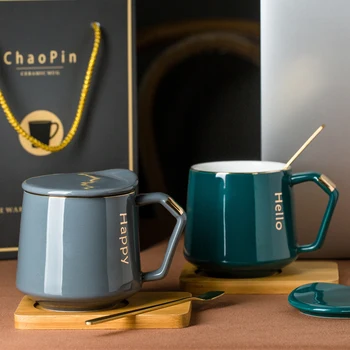 

Ceramics Coffee Water Tea Cups and Mugs Travel Double Coffee Mugs with The Handle Mugs Drinking Shot Glasses Creative with Lid