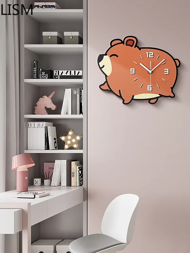

Nordic Children Cute Cartoon Wall Clock Bedroom Living Room Home Fashion Personality Creative Atmosphere Wall Clock Reloj Pared