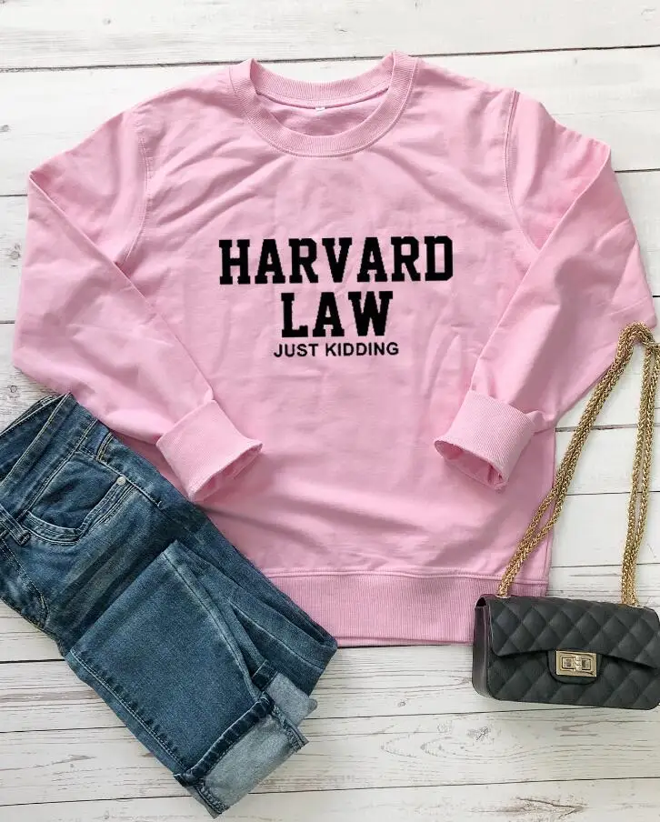 LEGGE di HARVARD SOLO SCHERZANDO Felpa Unisex divertente slogan Felpe  lettera stampato pullover di inverno di modo di vestiti in cotone 100%  Magliette e camicette - AliExpress Women's Clothing