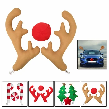

Durable And Practical Christmas Car Decoration Cute Plust Antlers Elk Horns Candy Cane Ornament Soft