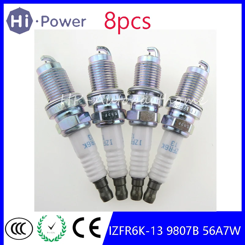 8 шт IZFR6K13-6774 9807B-56A7W автомобиля Иридиевые свечи Вилки для Honda 2007-2013 Accord 2003-2007 9807B56A7W IZFR6K 13 IZFR6K-13