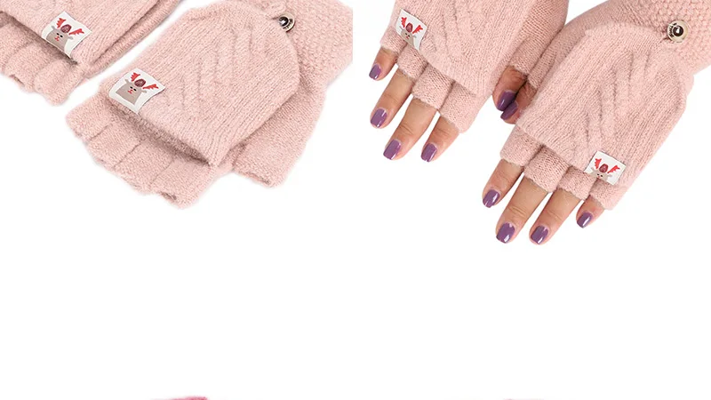 Guantes зимние перчатки женские зимние перчатки для девочек одноцветные перчатки из кроличьей шерсти мягкие теплые яркие цвета двойные женские перчатки