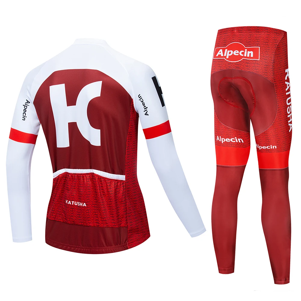 KATUSHA Весна легкий pro team с длинным рукавом Велоспорт Джерси набор MTB дышащий pro Джерси Майо ciclismo hombre брюки