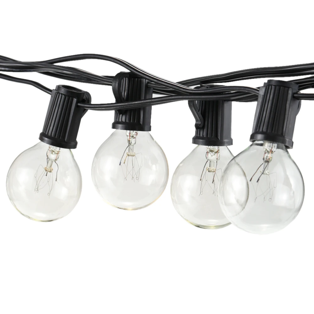 LED Light String G40 Incandescent String Light 25FT E12 Base Decorative Light For Home Party Wedding Holiday