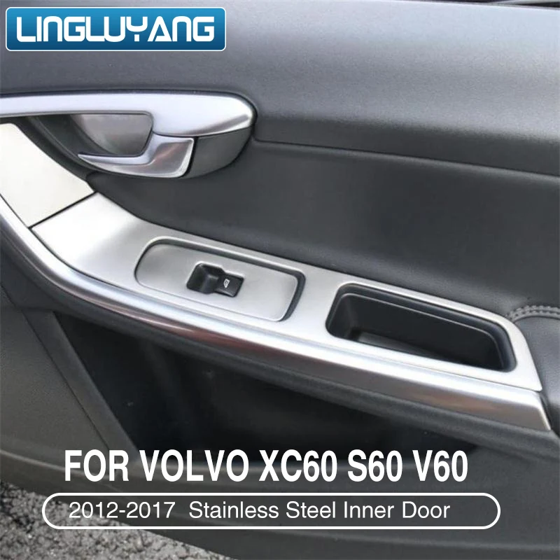 Внутренний подлокотник из нержавеющей стали для Volvo XC60 S60 V60 крышка кнопки подъема