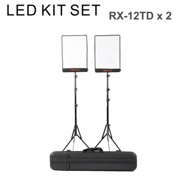 

Falcon Eyes RX-12TD Kit Set 50W For Video dslr Studio Fotografia Bi-Color LED Camera Light Portable Continuous