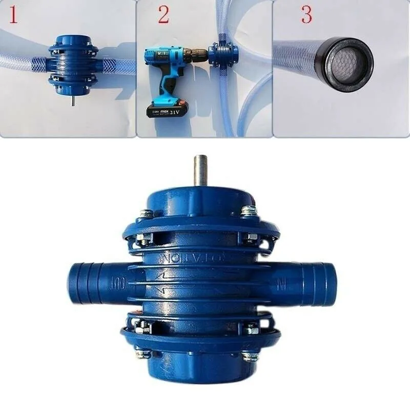 

Portable Blue Small Pump Self-priming Hand Electric Drill Fluid Oil Water Tools