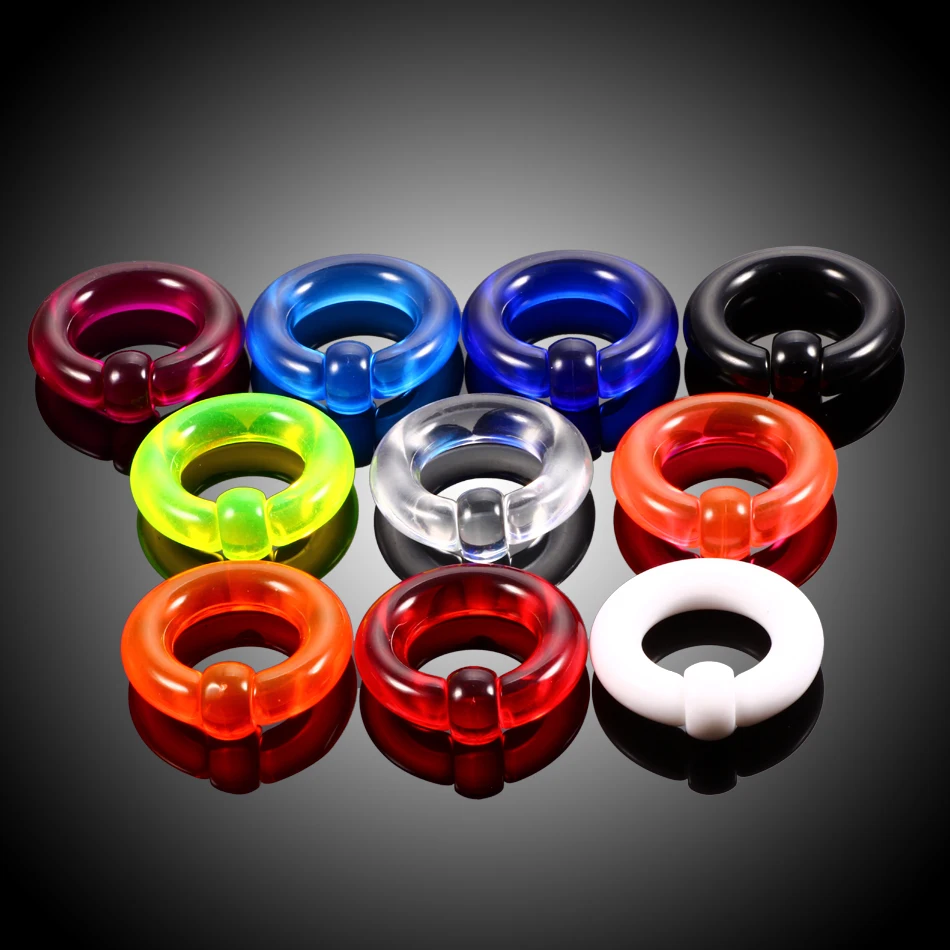 Piercing Jewelry Body Piercing Earrings Ear Piercing Jewelry Body Piercing Jewelry Body Jewelry 2pcs Acrylic BCR Big Large Size Captive Bead Ring Ear Tunnel Plug Expander Gauges Nose Septum Ring Earring Piercing Body Jewelry