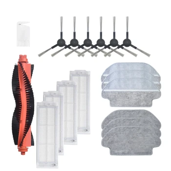 

6 Side Brush + 1 Roller Brush + 4 Filter Net + 6 Mop Cloths Pad for Xiaomi STYJ02YM Robot Vacuum Cleaner Replacement Parts Acces