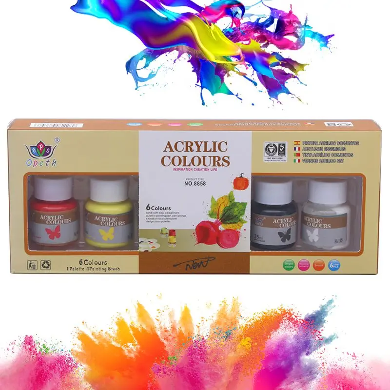 

6 x 25ml Heavy Body Colors Rich Pigments Acrylic Paint Set for Painting Crafts New