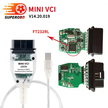

V14.20.019 Latest MINI VCI FOR TOYOTA TIS Techstream MINI-VCI scanner FT232RL Chip J2534 OBD2 Diagnostic Cable