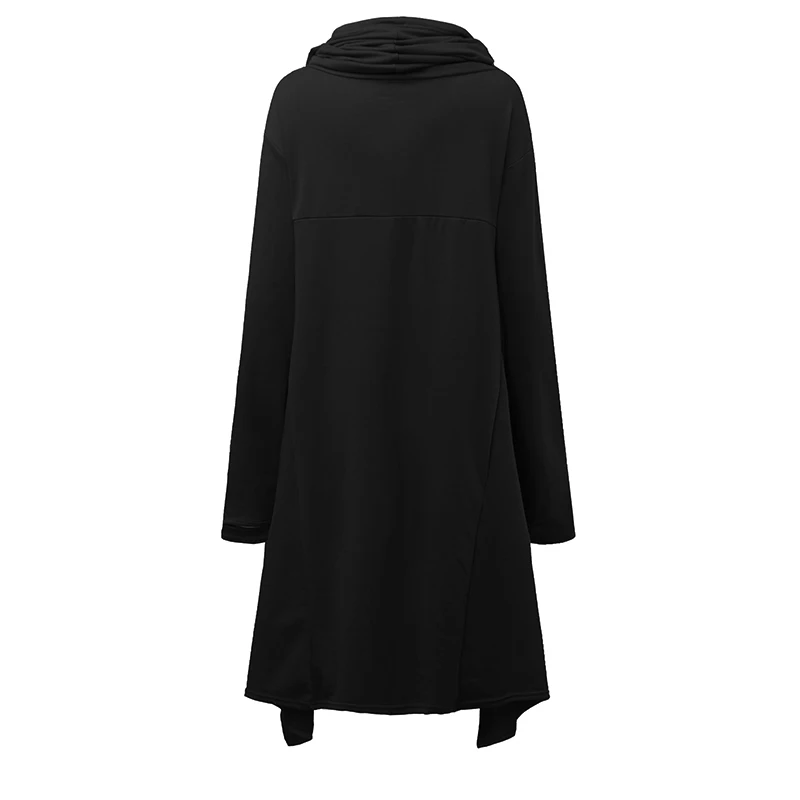 ZANZEA/весенние однотонные толстовки с капюшоном; модные толстовки с рюшами и высоким низом; Женская Повседневная Верхняя одежда с капюшоном и длинными рукавами; пуловеры