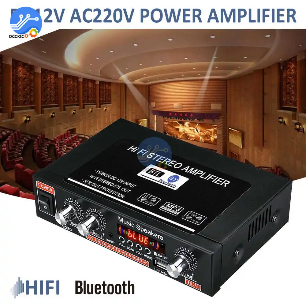 G30 цифровой домашний усилитель Bluetooth Hi Fi стерео сабвуфер музыкальный плеер