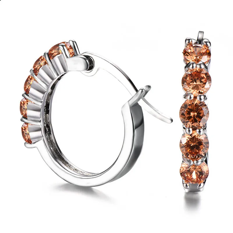 Jellystory, классические серьги Siver, 925, ювелирные серьги, круглый Изумруд, сапфир, рубиновый аметист, серьги-кольца для женщин, свадебные, вечерние, подарки