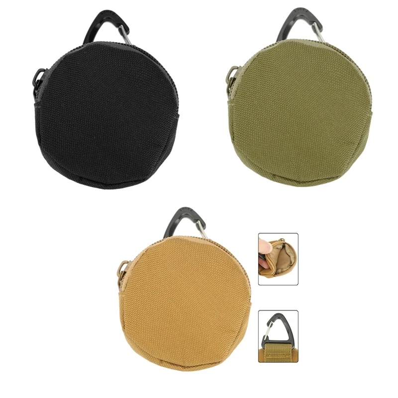 

For Backpack Belt Vest Accessories Small Bag Key Case Round Coin Pocket Headset Bag Outdoor Nylon Bag