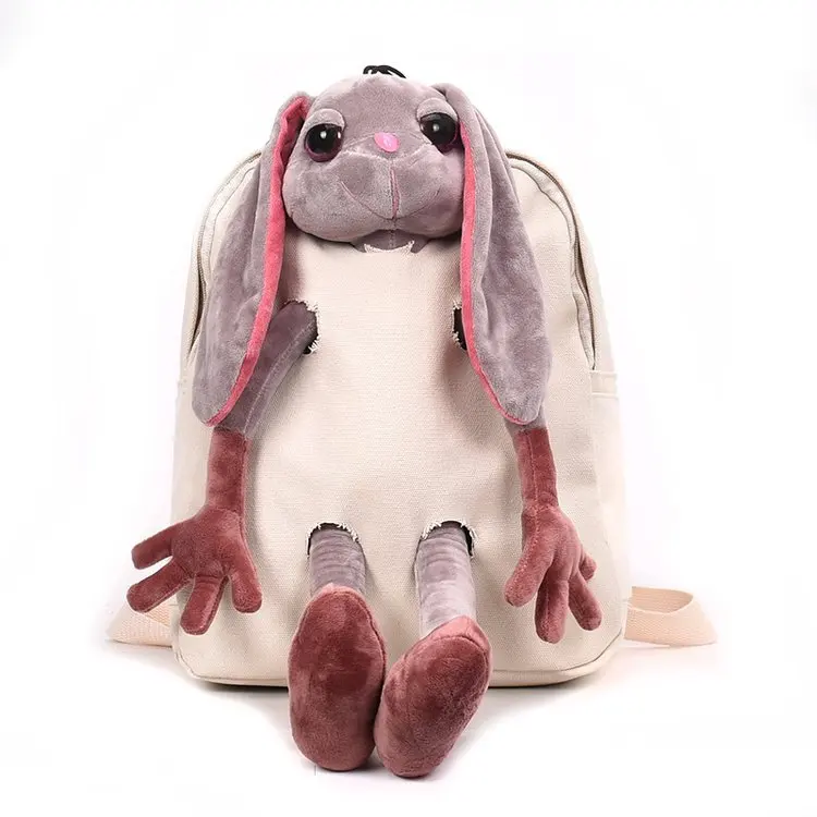 Корейская версия плюшевой куклы милый кролик сумка Harajuku Ulzzang студенческий Рюкзак мультфильм животных сумка женская
