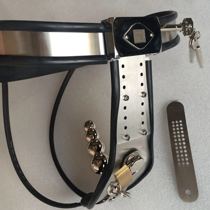 Chastity Belt Type Shield Y Thin Steel plate With Anal Plug Can be Adjusted Waist Adjustable Stainless Sex Toy G7-5-23 |