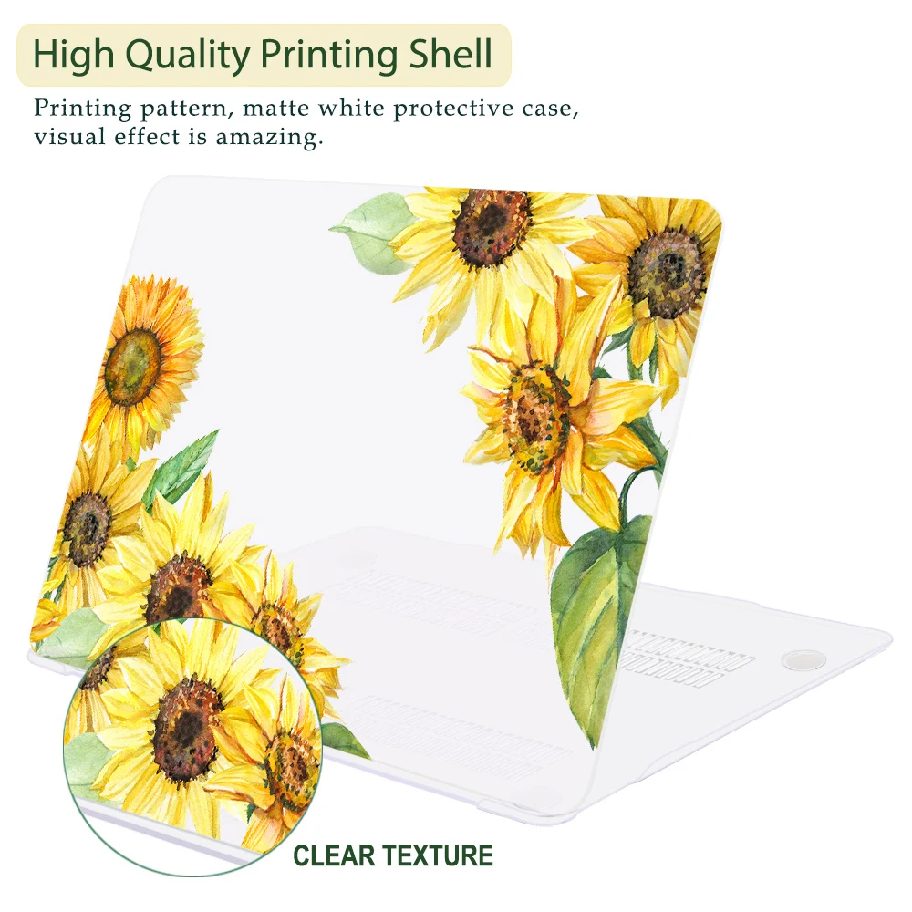 Flower Matte Impresso Estojo Rígido de Plástico para Macbook Air 13 Polegadas 2023 A2681 A2179 A2337 Laptop Cover 2023 Pro 13 14 16 A2338 A2289 - Imagem 3