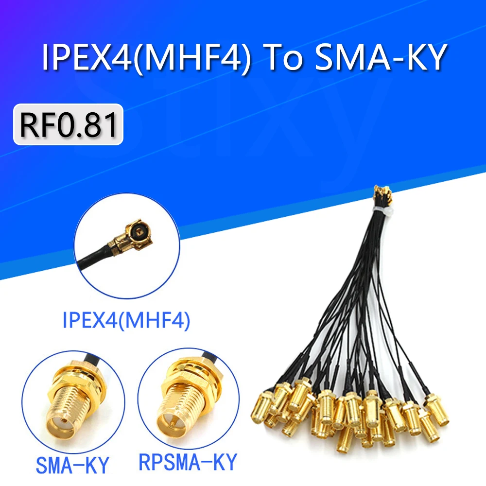 5Pcs SMA Connector Cable Female to IPEX4 IPX4 MHF4 to SMA Female RF0.81 Antenna RG0.81MM Cable Assembly RP-SMA-K afbeelding