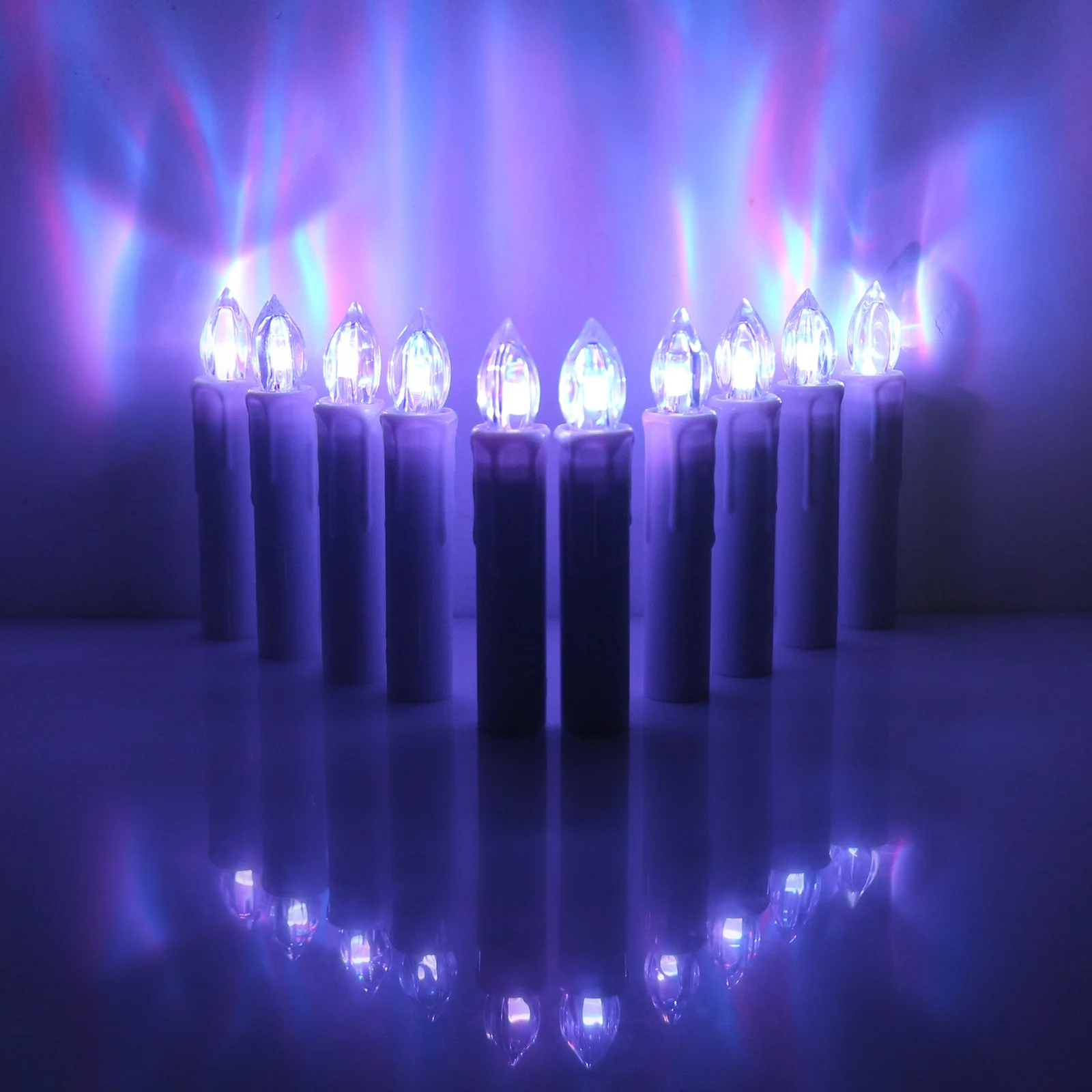 

10pcs LED Battery Candles Wireless Remote Control 12 Colors Operated Light For Holiday Christmas Party Wedding Holiday