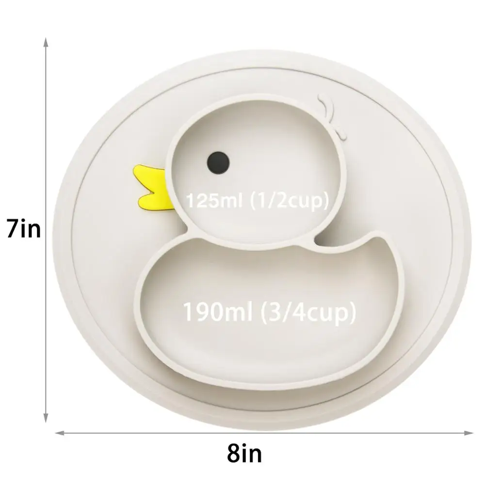 Qshare, детская тарелка, посуда для утки, Настольный коврик, Силиконовый поднос на присоске, противоскользящий мини-коврик для детей, для кормления фруктов, pratos